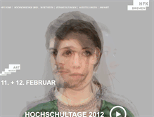 Tablet Screenshot of hochschultage2012.hfk-bremen.de